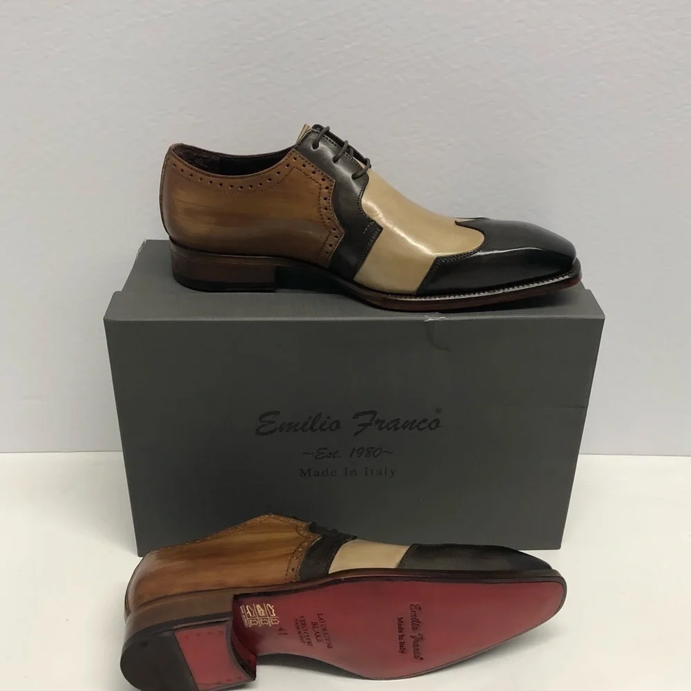 Emilio Franco shoes Italian leather wingtip oxford